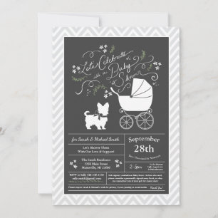 Yorkshire Terrier Dog Baby Shower Gender Neutral Invitation