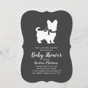 Yorkshire Terrier Dog Baby Shower Gender Neutral Invitation