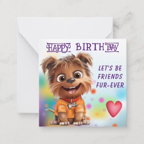 Yorkshire Terrier Dog Birthday Note Card