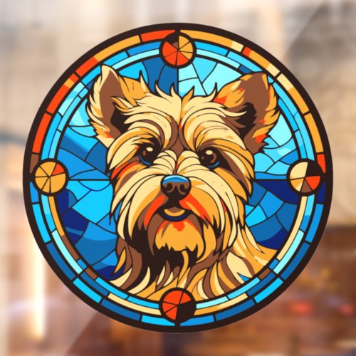 Yorkshire Terrier  Dog Breed Faux Stained Glass Window Cling