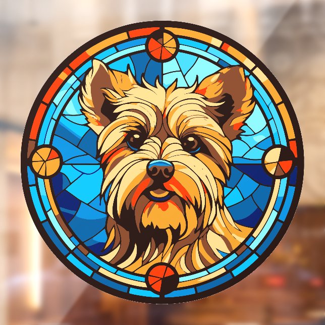 Yorkshire Terrier  Dog Breed Faux Stained Glass Window Cling (Sheet 2)