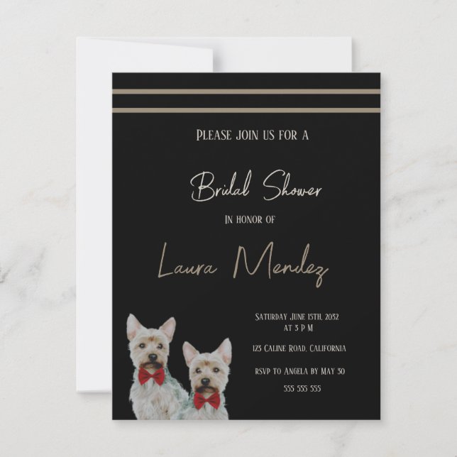 Yorkshire terrier dog  Bridal Shower Invitation (Front)