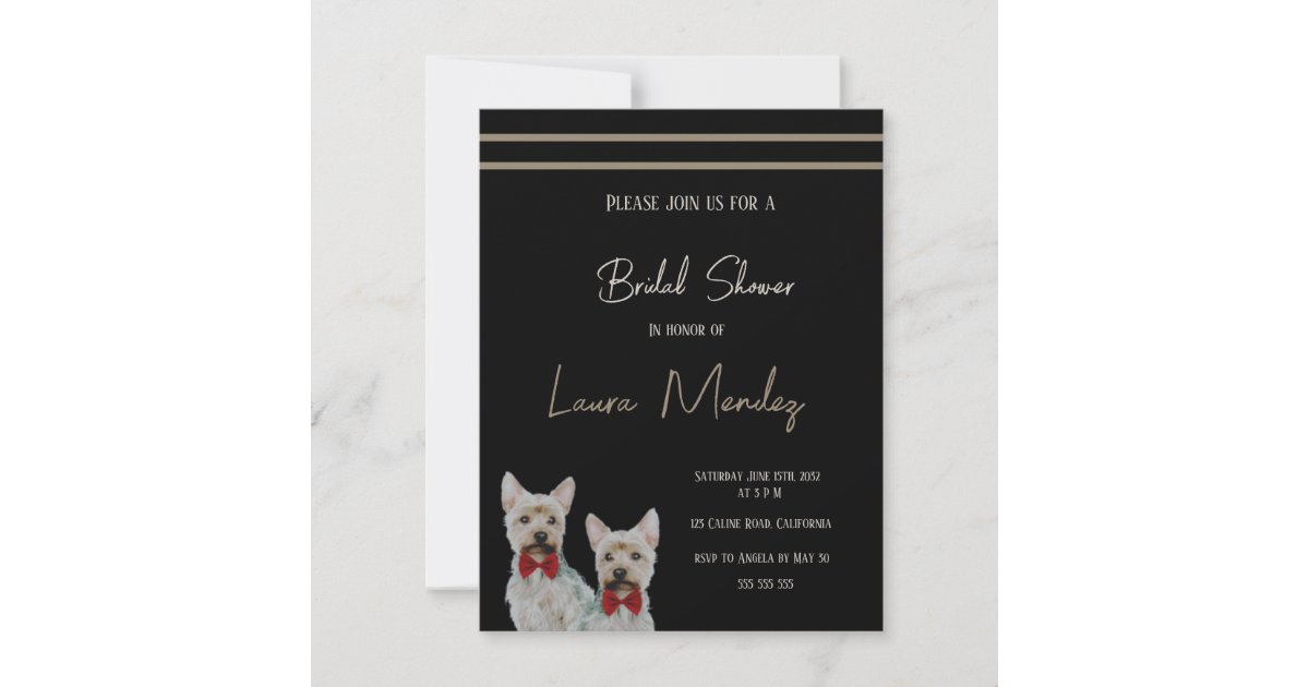 Yorkshire terrier dog Bridal Shower Invitation Zazzle