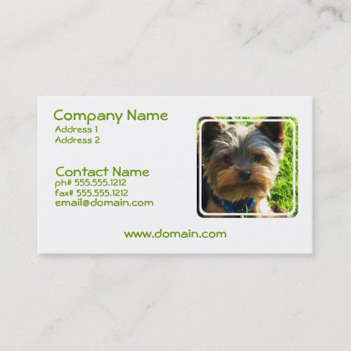 Customizable Yorkshire Terrier Dog Business Card