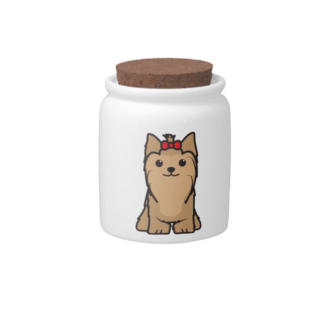 Yorkshire Terrier Dog Cartoon Candy Jar (Front)