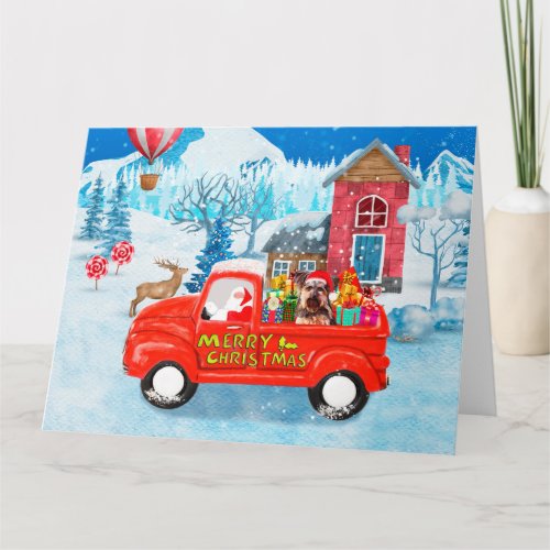 Yorkshire Terrier Dog Christmas Delivery Truck Card