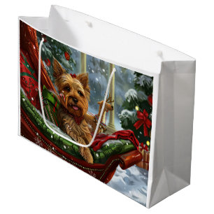 Yorkshire Terrier Dog Christmas Festive Large Gift Bag