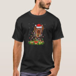 Yorkshire Terrier Dog Christmas Lights Funny Santa T-Shirt