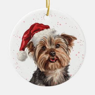 Yorkshire Terrier Dog Christmas Personalized Ceramic Ornament