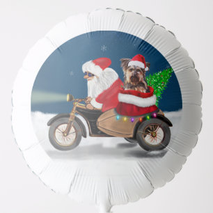 Yorkshire Terrier Dog Christmas Santa Claus Balloon