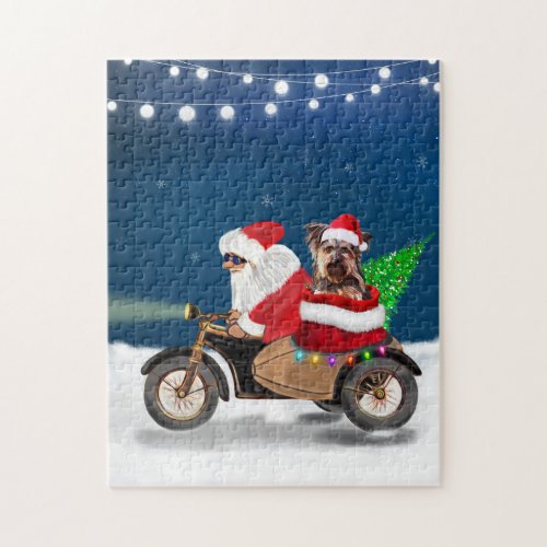 Yorkshire Terrier Dog Christmas Santa Claus  Jigsaw Puzzle