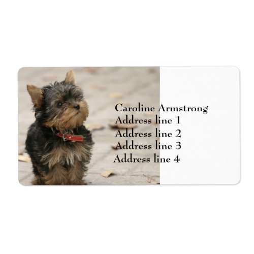 Yorkshire Terrier dog custom address labels