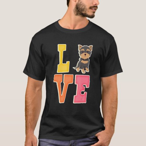 Yorkshire Terrier Dog   Cute Valentine Puppy T_Shirt
