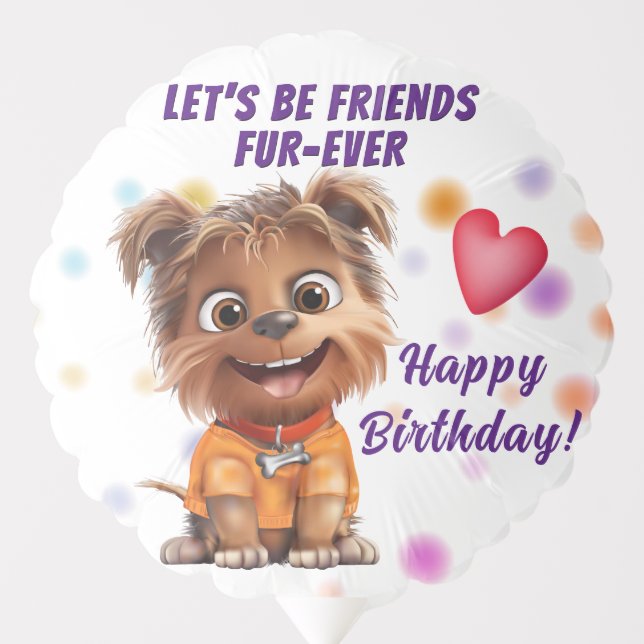 Yorkshire Terrier Dog Friendship Birthday Balloon (Front)