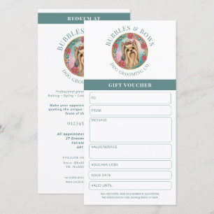 Yorkshire Terrier Dog Grooming Salon Gift Voucher