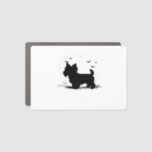 Yorkshire Terrier Dog � Halloween Moon Silhouette Car Magnet