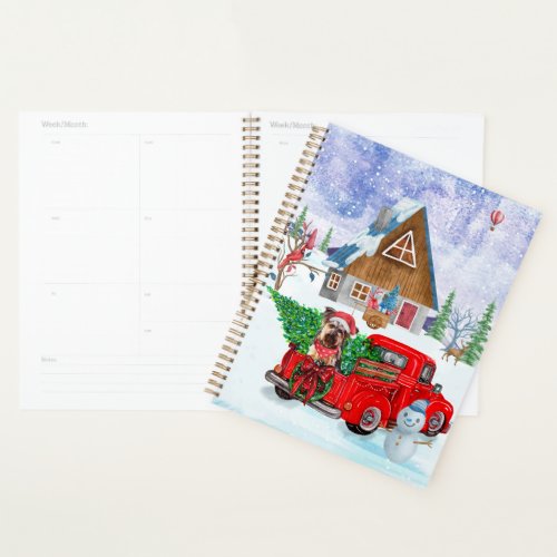 Yorkshire Terrier Dog In Christmas Delivery Truck Planner