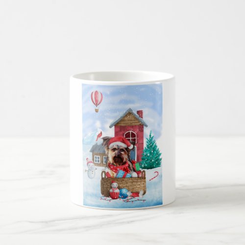 Yorkshire Terrier Dog In snow Christmas Dog House Coffee Mug