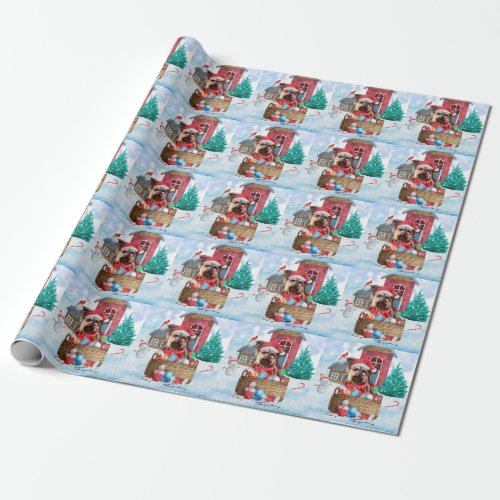Yorkshire Terrier Dog In snow Christmas Dog House Wrapping Paper