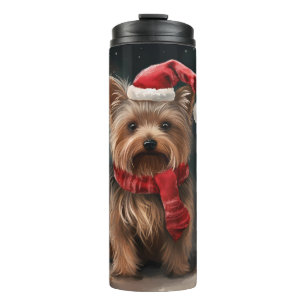 Yorkshire Terrier Dog in Snow Christmas Thermal Tumbler