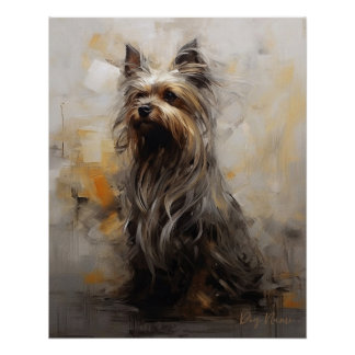 Yorkshire Terrier Dog in the wind 001 - Yacobsen D Poster