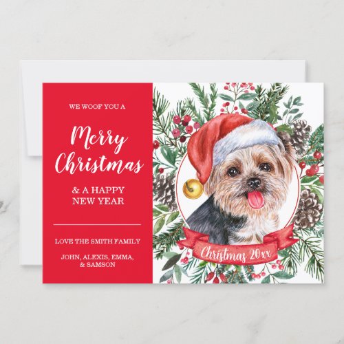 Yorkshire Terrier Dog Inexpensive Christmas Card
