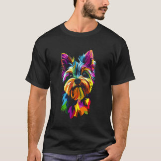 Yorkshire Terrier Dog Lover Colorful Abstract Art T-Shirt