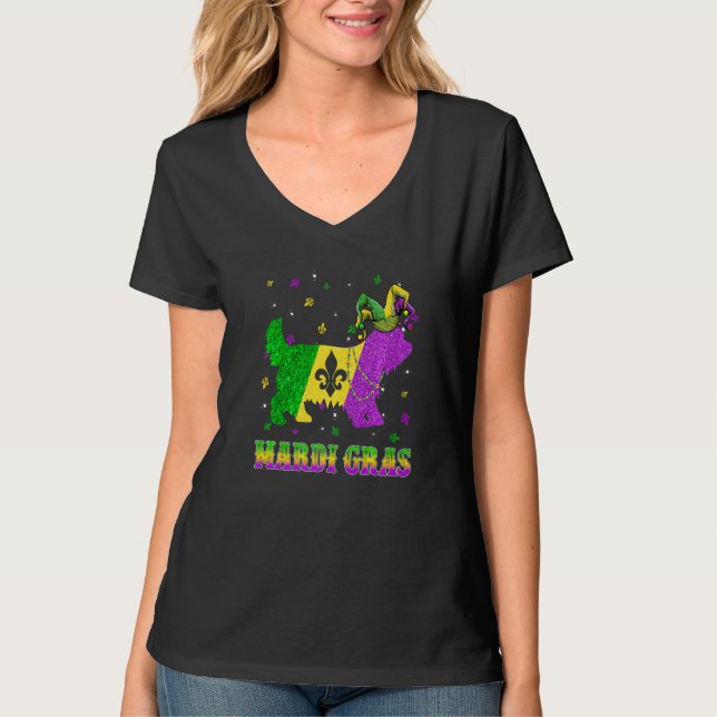 Yorkshire Terrier Dog Mardi Gras Carnival Jester B T-Shirt (Front)