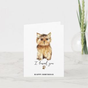 Yorkshire Terrier Dog Mum Puppy Pets Paw Birthday Card