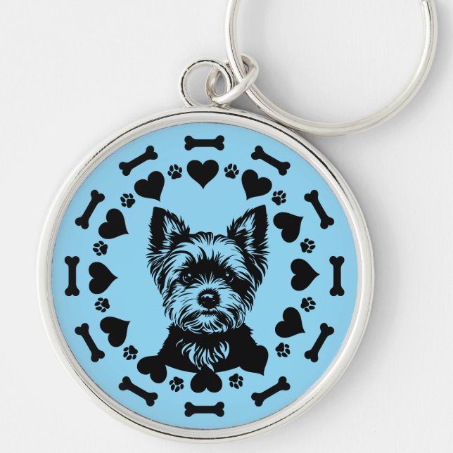 Yorkshire Terrier Dog Owner Keychain (Front)