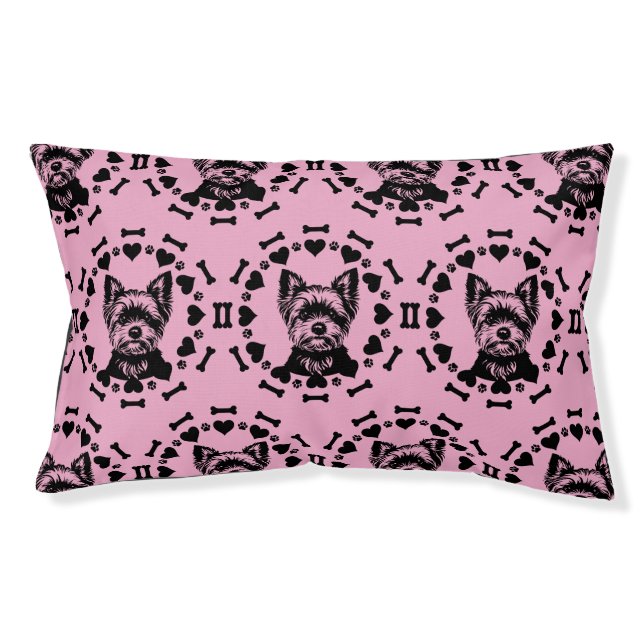 Yorkshire Terrier Dog Owner Pet Bed (Front)
