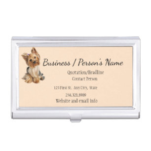 Yorkshire Terrier Dog Pet Animal Logo Animal Busi Business Card Case