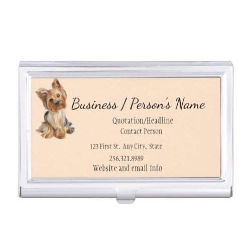Yorkshire Terrier Dog Pet Animal Logo Animal  Busi Business Card Case