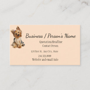 Yorkshire Terrier Dog Pet Animal Logo Animal Business Card