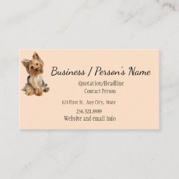 Yorkshire Terrier Dog Pet Animal Logo Animal Business Card by countrymousestudio at Zazzle
