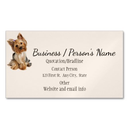 Yorkshire Terrier Dog Pet Animal Logo Animal Business Card Magnet
