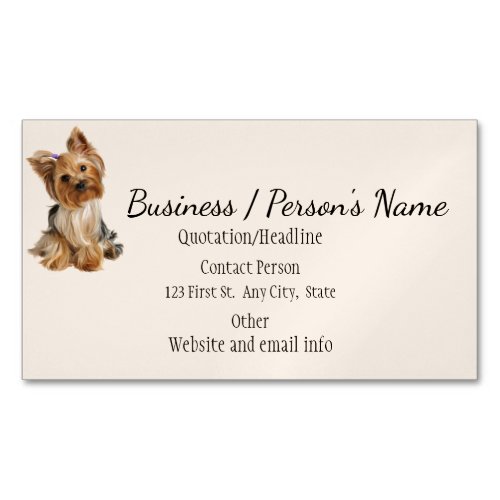 Yorkshire Terrier Dog Pet Animal Logo Animal Business Card Magnet