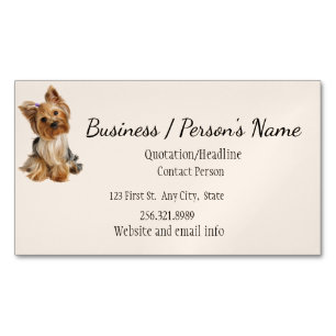 Yorkshire Terrier Dog Pet Animal Logo Animal Business Card Magnet