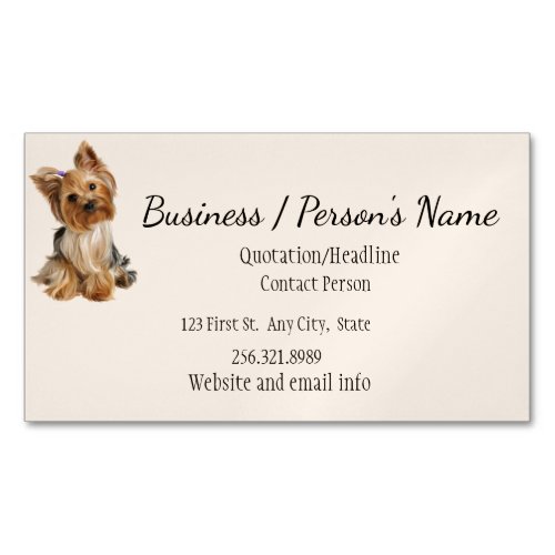 Yorkshire Terrier Dog Pet Animal Logo Animal  Business Card Magnet
