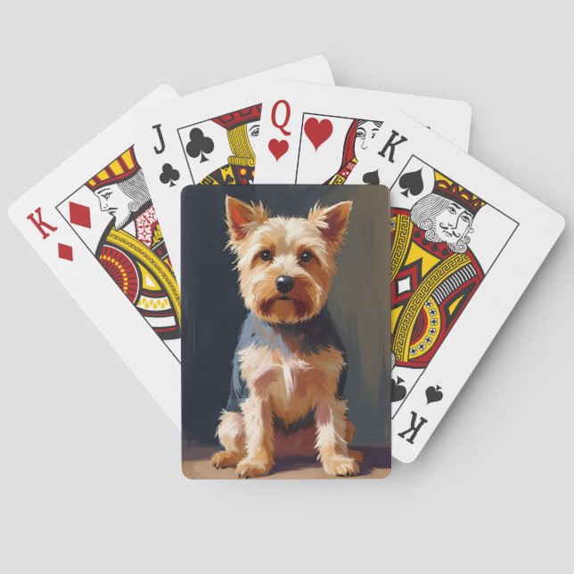 Yorkshire Terrier Dog Pet Painting Poker Cards (Back)