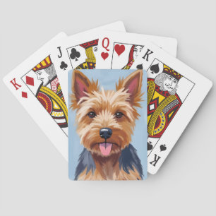 Yorkshire Terrier Dog Portrait Painting Poker Cards