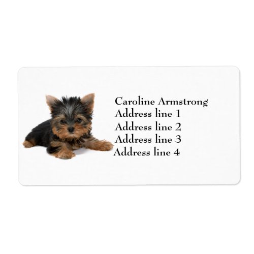 Yorkshire Terrier dog puppy custom address labels