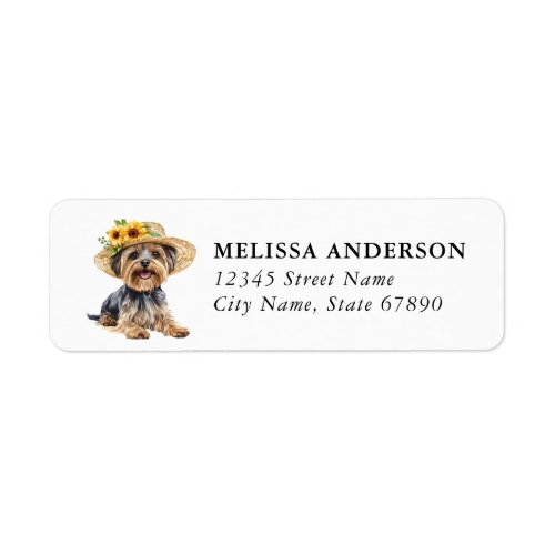 Yorkshire Terrier Dog Return Address Label