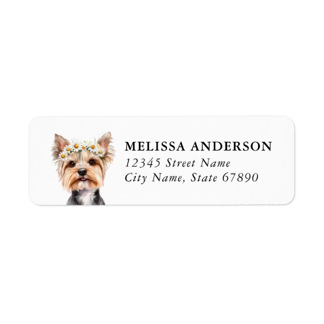Yorkshire Terrier Dog Return Address Label (Front)