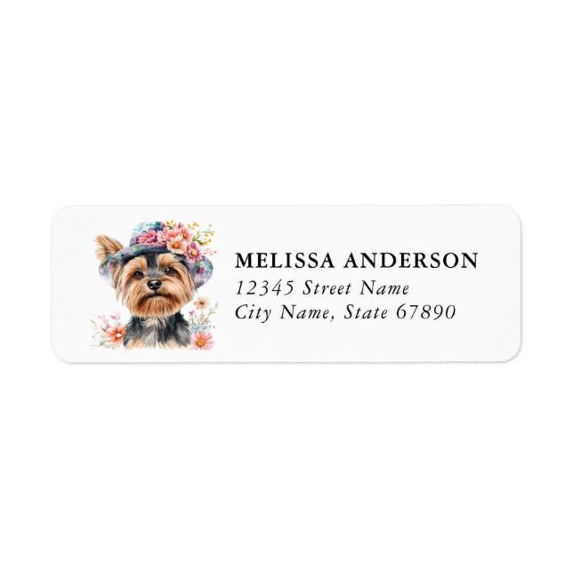 Yorkshire Terrier Dog Return Address Label (Front)