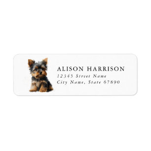 Yorkshire Terrier Dog Return Address Label