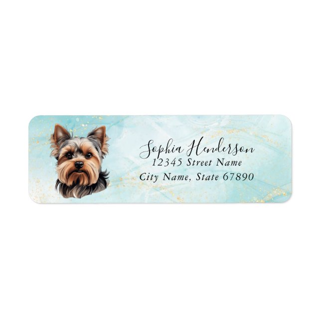 Yorkshire Terrier Dog Return Address Label (Front)