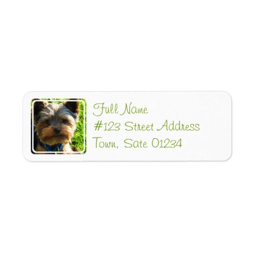Yorkshire Terrier Dog Return Address Label