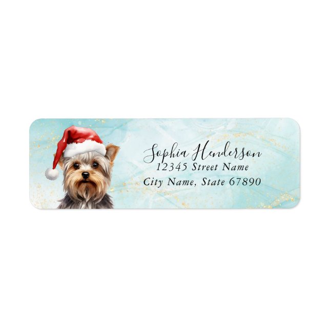 Yorkshire Terrier Dog Return Address Label (Front)