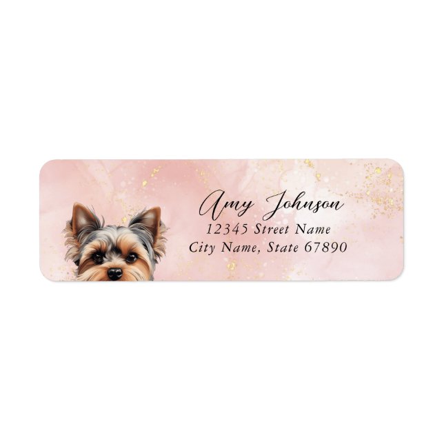 Yorkshire Terrier Dog Return Address Labels (Front)